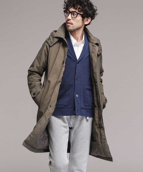 暖トリオ］フード脱着ステンカラーハイブリッドダウンコート｜ナノ