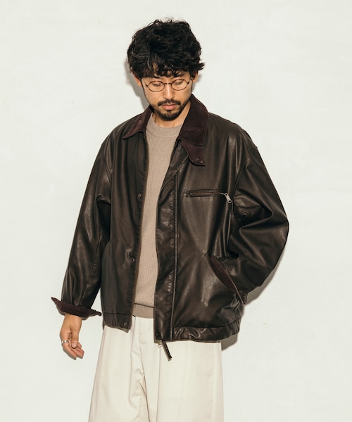 ヴィーガン レザー ワークジャケット/Vegan Leather Work Jacket