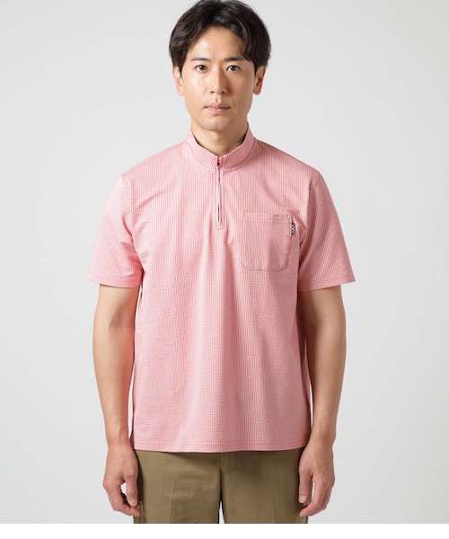 吸水速乾】COOL COMFORT サッカーストライプ ハーフジップ スタンド