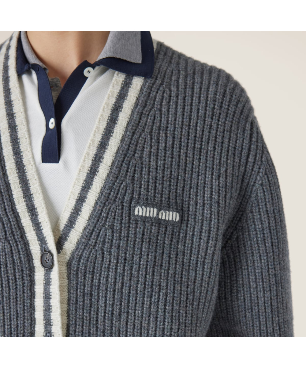 MIU MIU/ミュウミュウ通販 | リブニット ウールxカシミヤ カーディガン