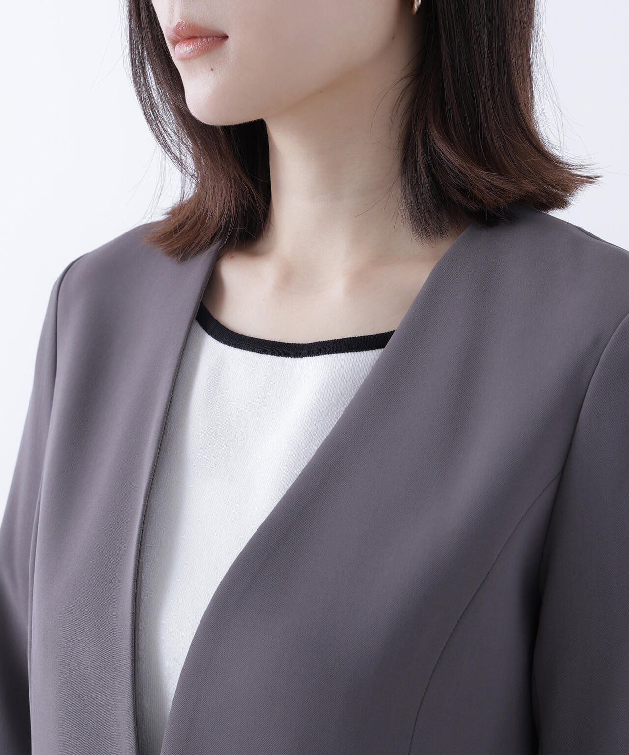 ストレッチツイルセットアップシリーズ ノーカラージャケット