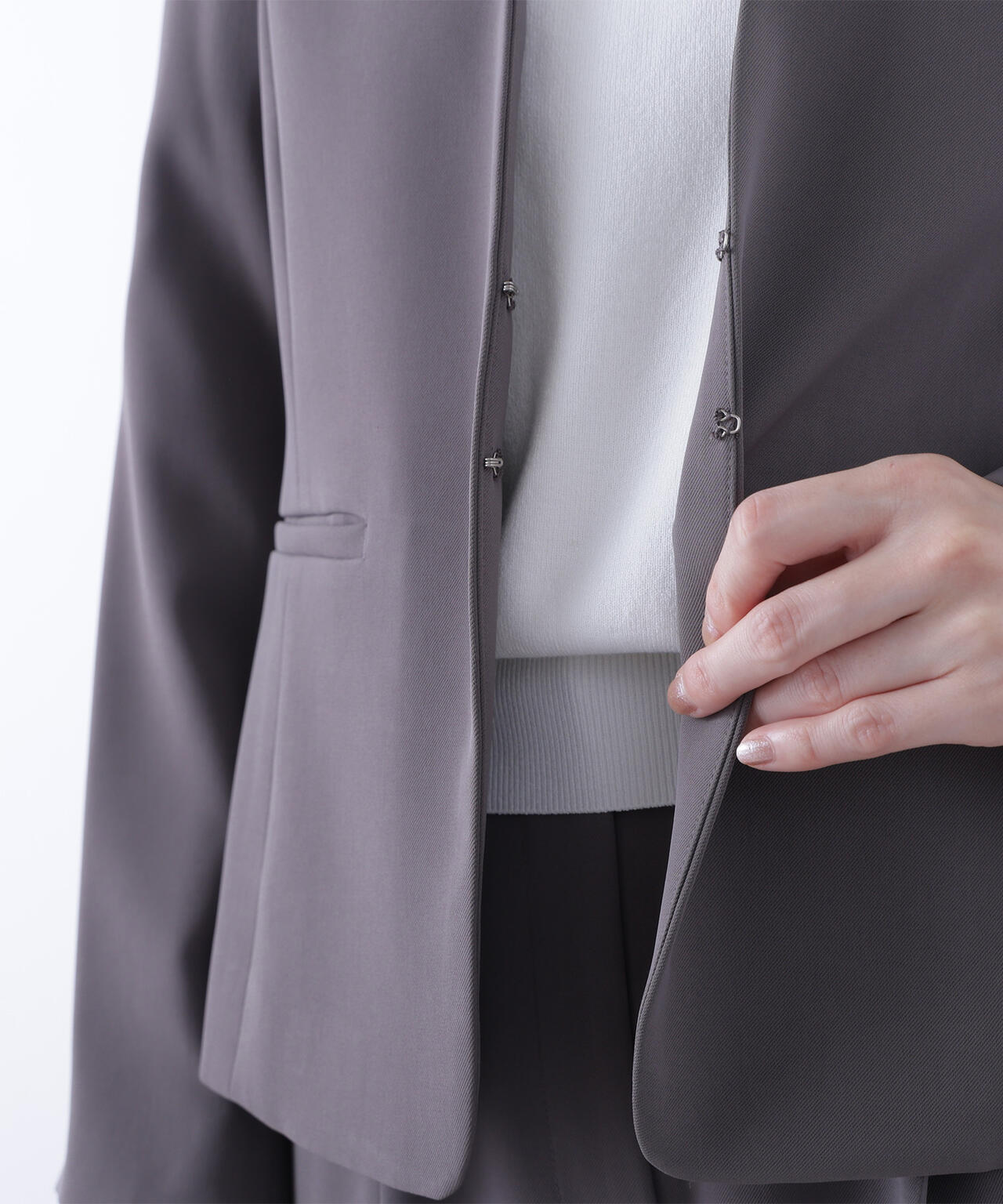 ストレッチツイルセットアップシリーズ ノーカラージャケット