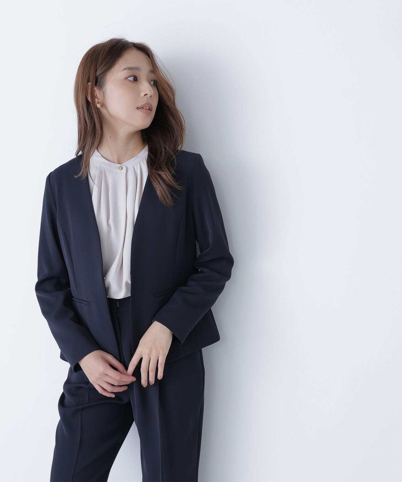 ストレッチツイルセットアップシリーズ ノーカラージャケット