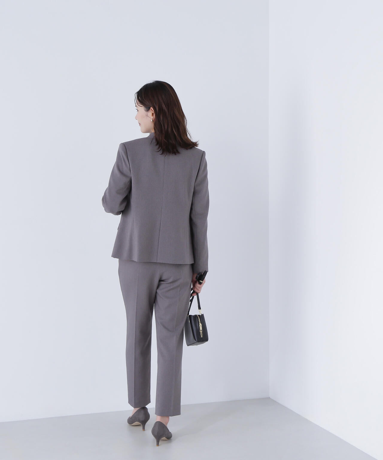 ウーステッドライクツイル SETUP ノーカラージャケット | NATURAL