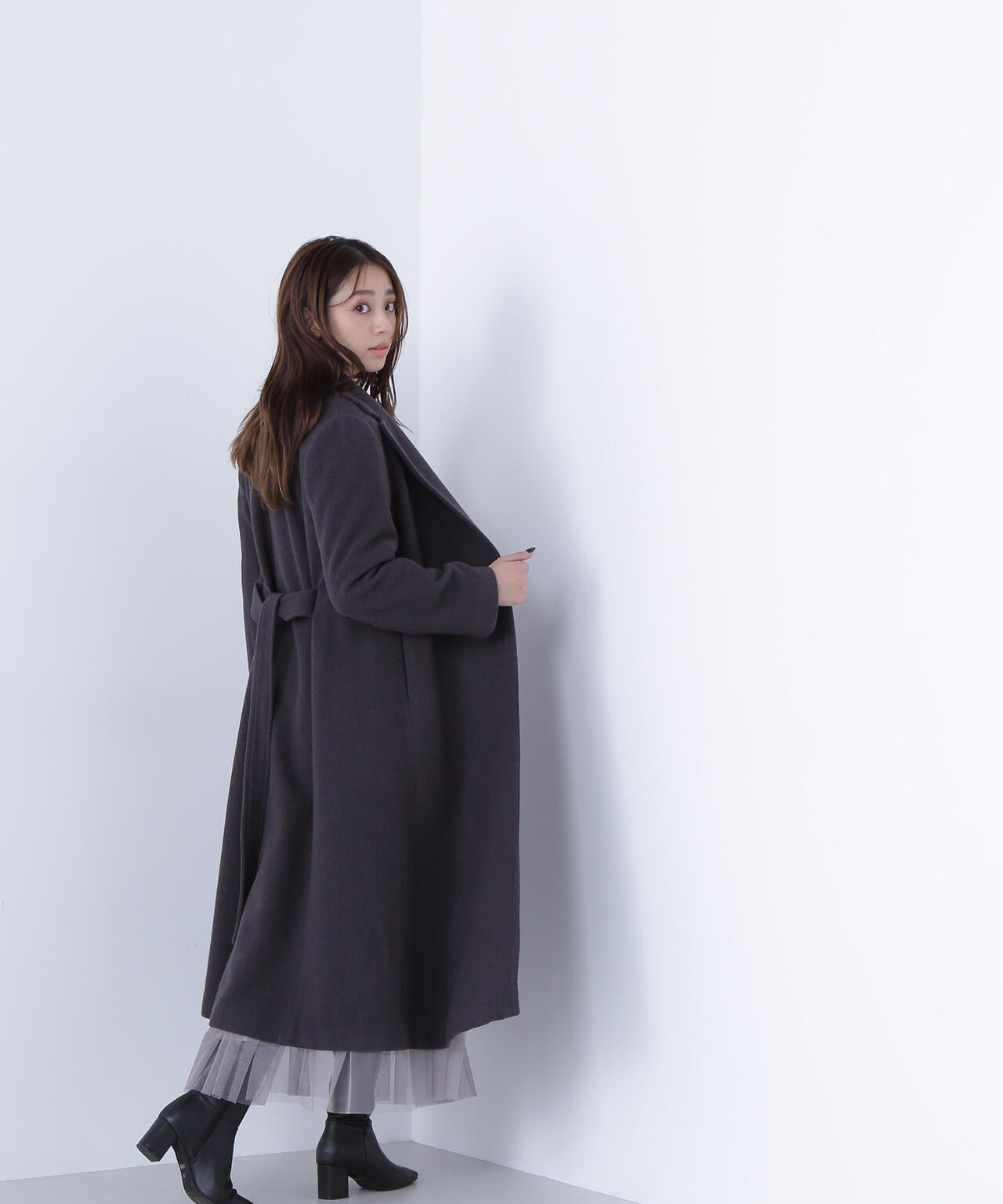 テーラーベルテッドロングコート | NATURAL BEAUTY BASIC（ナチュラル