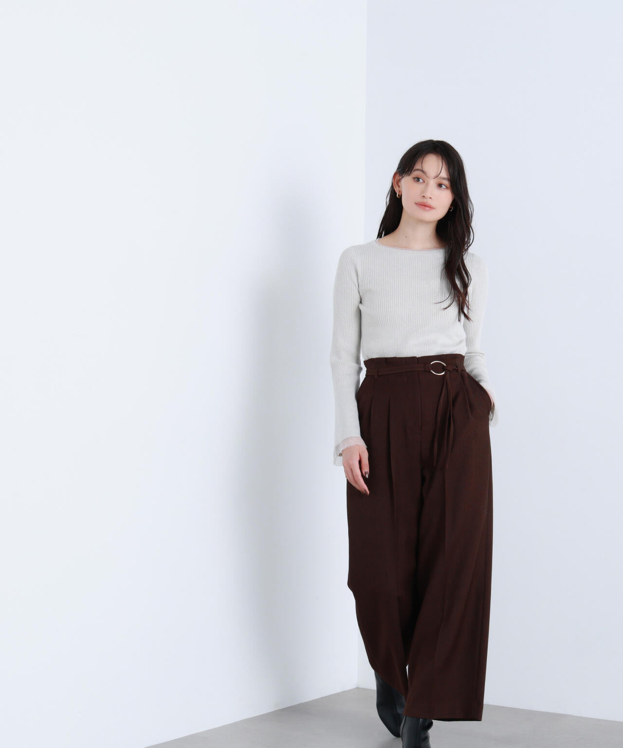 ボートネックフレアカフスニット | NATURAL BEAUTY BASIC（ナチュラル