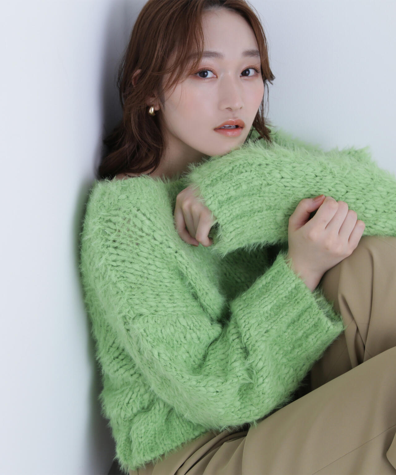 2wayネックスラブヤーンニット | NATURAL BEAUTY BASIC（ナチュラル