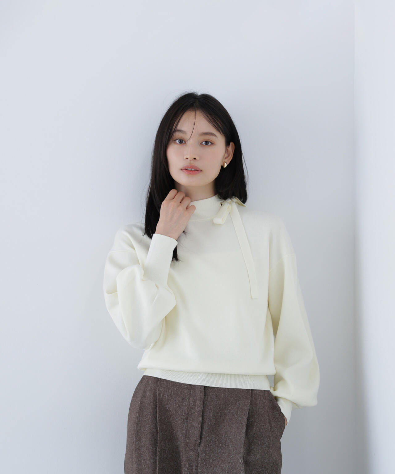 サイドナローリボンニット | NATURAL BEAUTY BASIC（ナチュラル