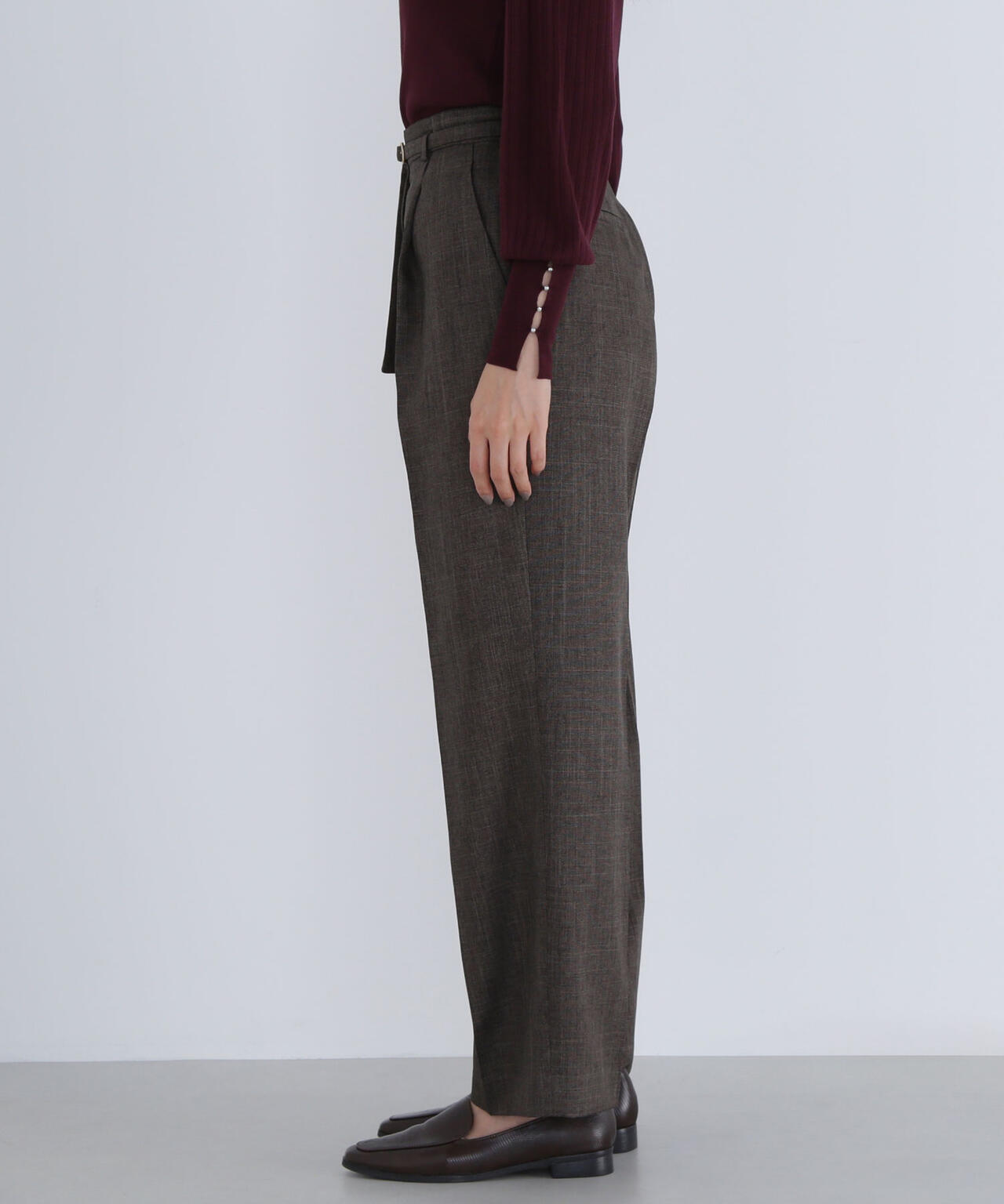 シャークスキン SETUPストレートテーパードパンツ | NATURAL BEAUTY