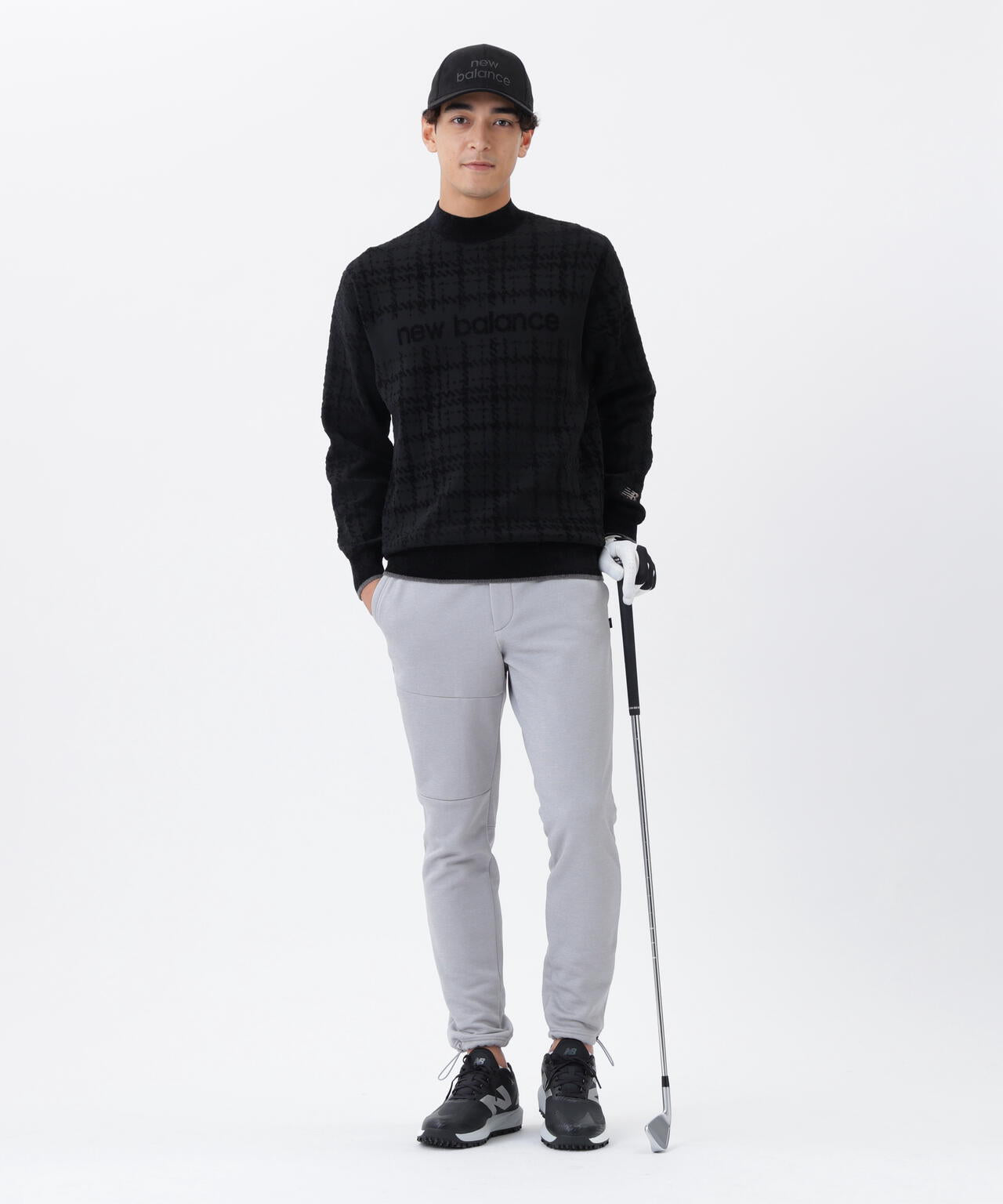 グレンチェック柄 モックネック ニット プルオーバー (MENS) | new