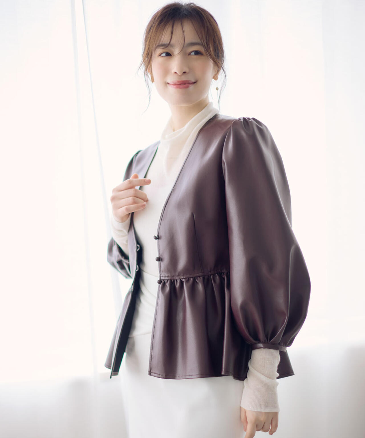 フォーレザーペプラムブラウス | PINKY&DIANNE（ピンキー&ダイアン