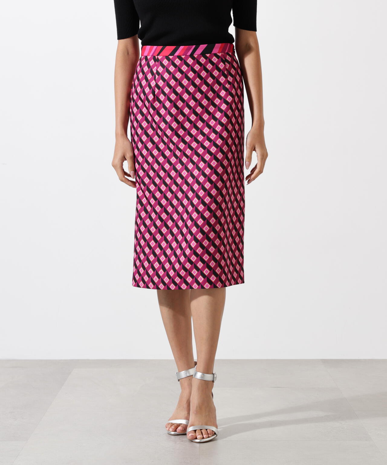 ジオメトリックプリントコンビタイトスカート | PINKY&DIANNE