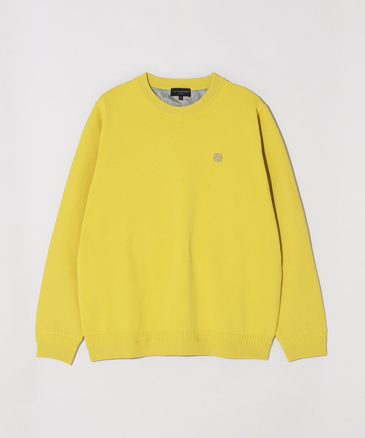 12G天竺×リンクス裏地付きクルーネックニットプルオーバー (MENS) | St