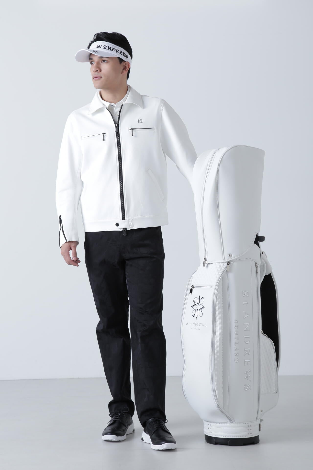 9.0インチ スリムカート型ピラミッドエンボス キャディバッグ (46