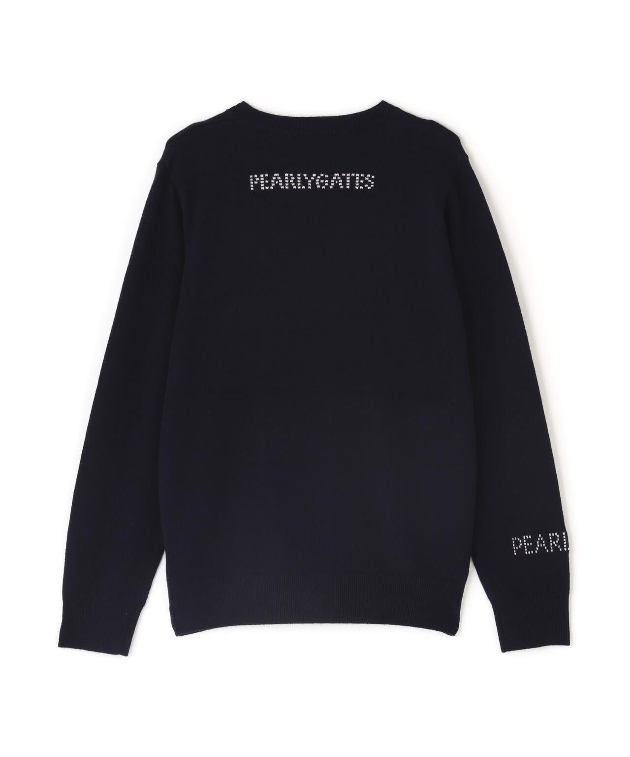 12G部分ジャガードカシミヤ100クルーネックニットプルオーバー