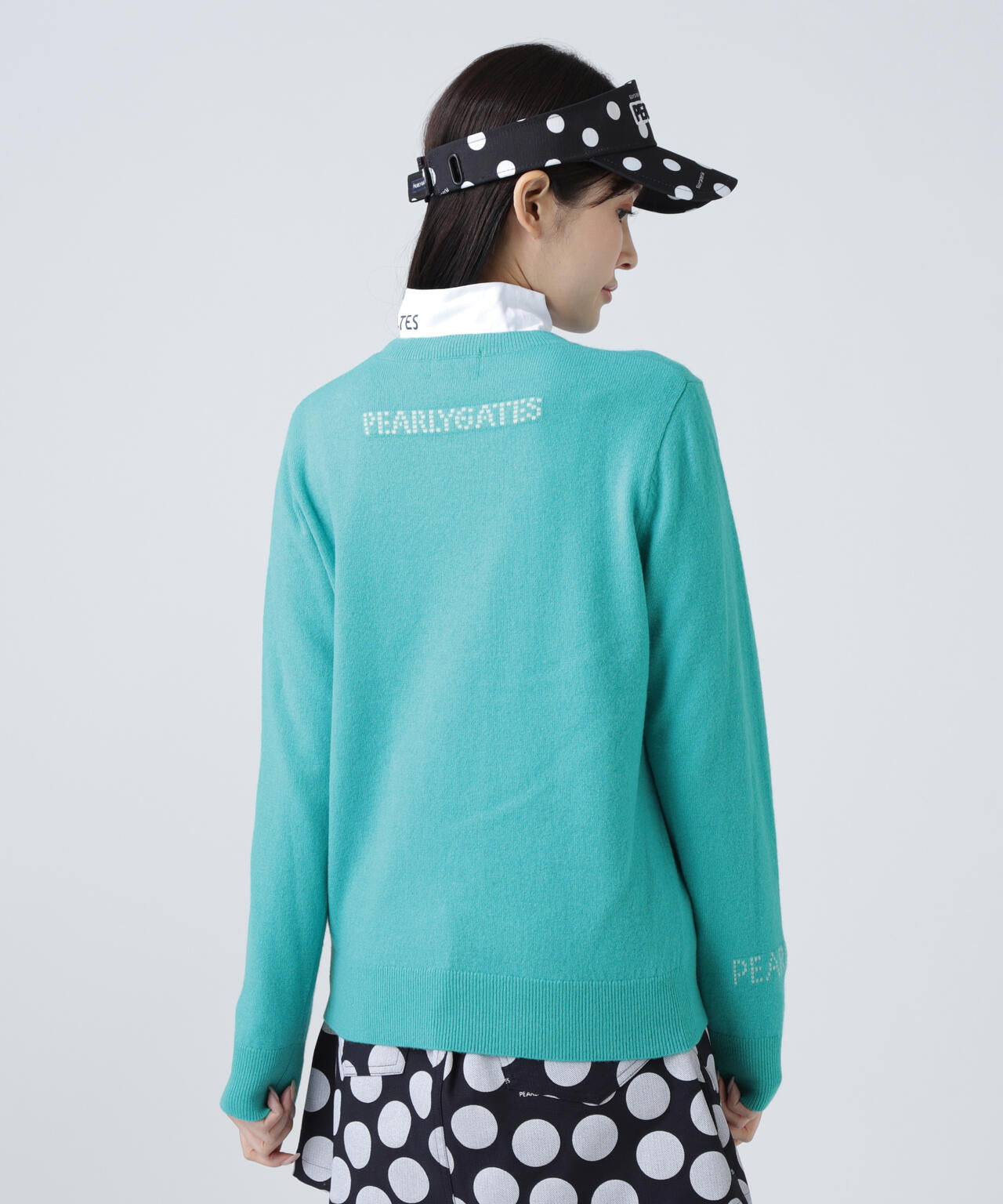 12G部分ジャガードカシミヤ100クルーネックニットプルオーバー