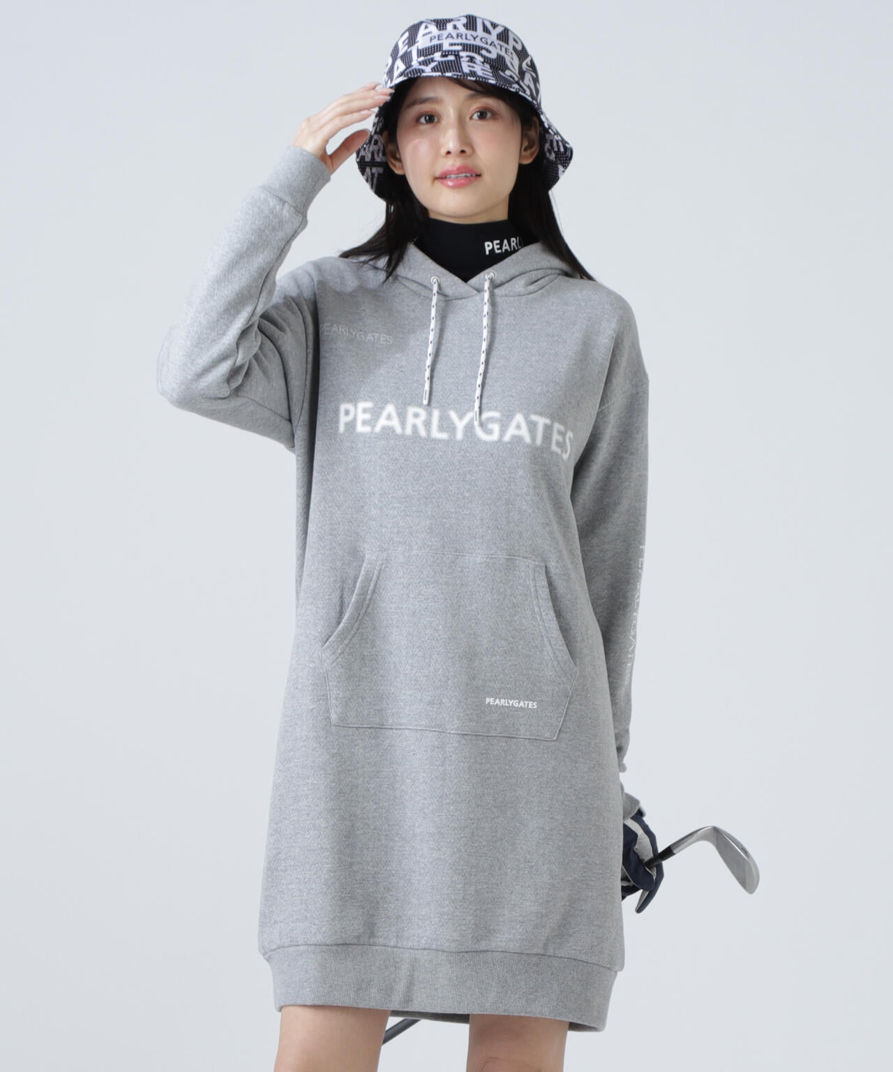 ジグザグ裏毛ジャガードスウェットフーディワンピース | PEARLY GATES