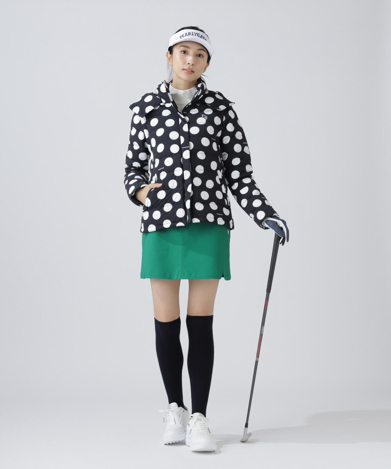 NYストレッチタフタフーディダウンジャケット ＜ランダムドット柄