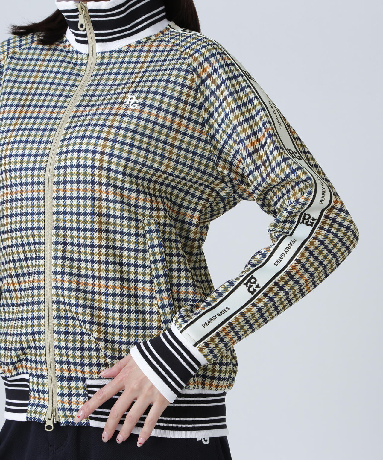 Peストレッチメッシュフルジップジャケット ＜ガンクラブチェック柄