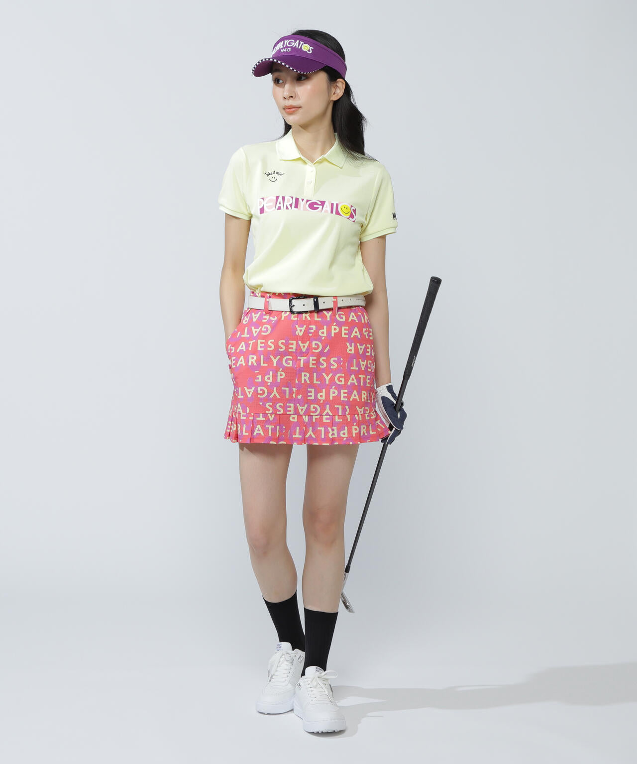 Nyストレッチドビースカート ＜ロゴヒョウ柄＞ | PEARLY GATES