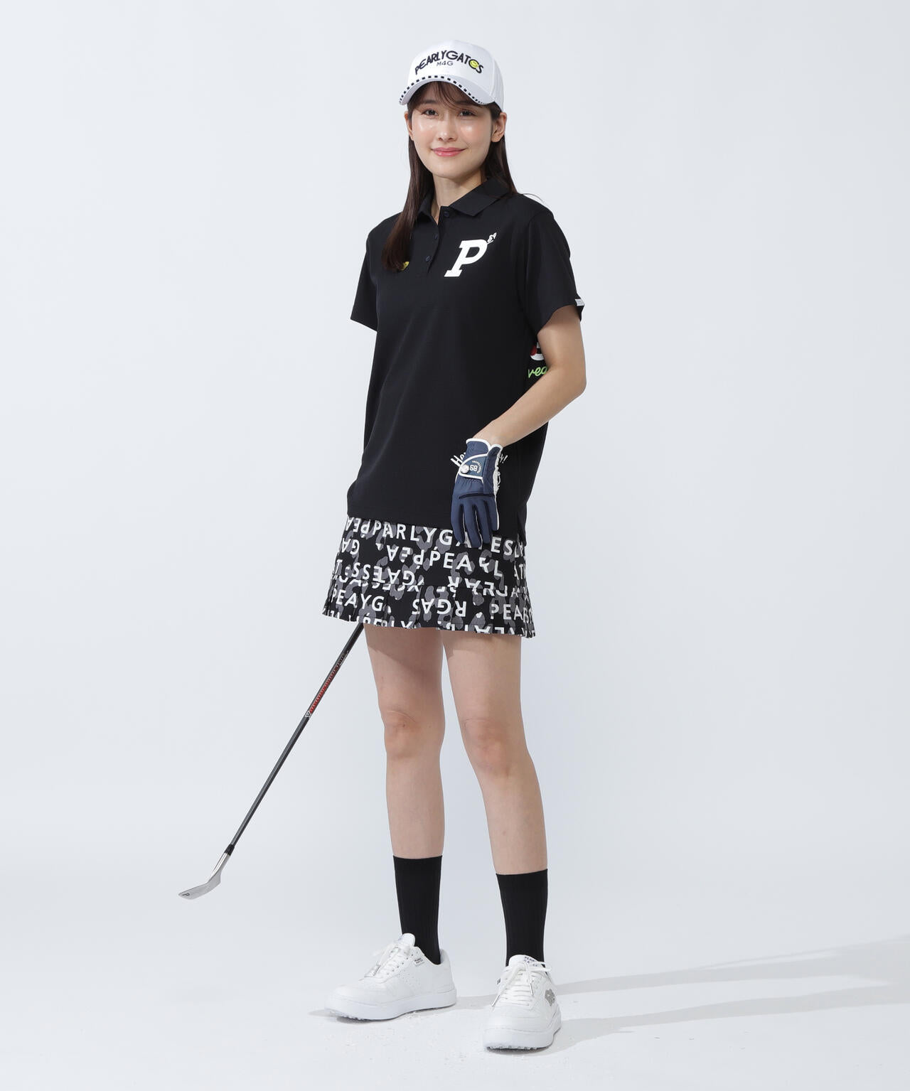 Nyストレッチドビースカート ＜ロゴヒョウ柄＞ | PEARLY GATES