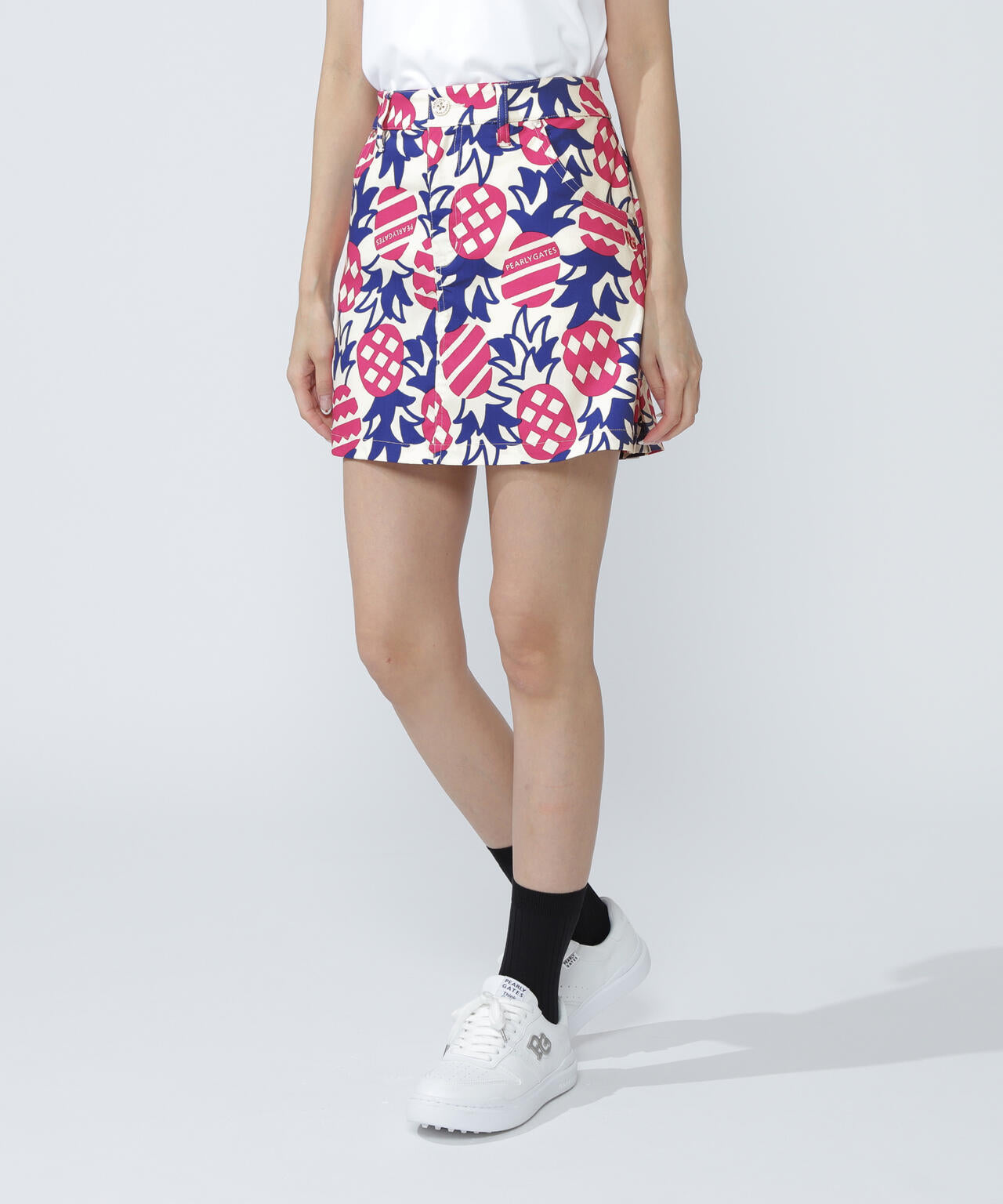 Peドビーストレッチ P&I 5ポケットスカート ＜パイナップル柄