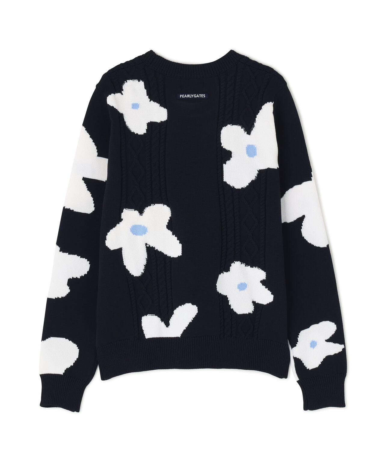 アラン柄×インターシャ クルーネックニットプルオーバー ＜ランダム