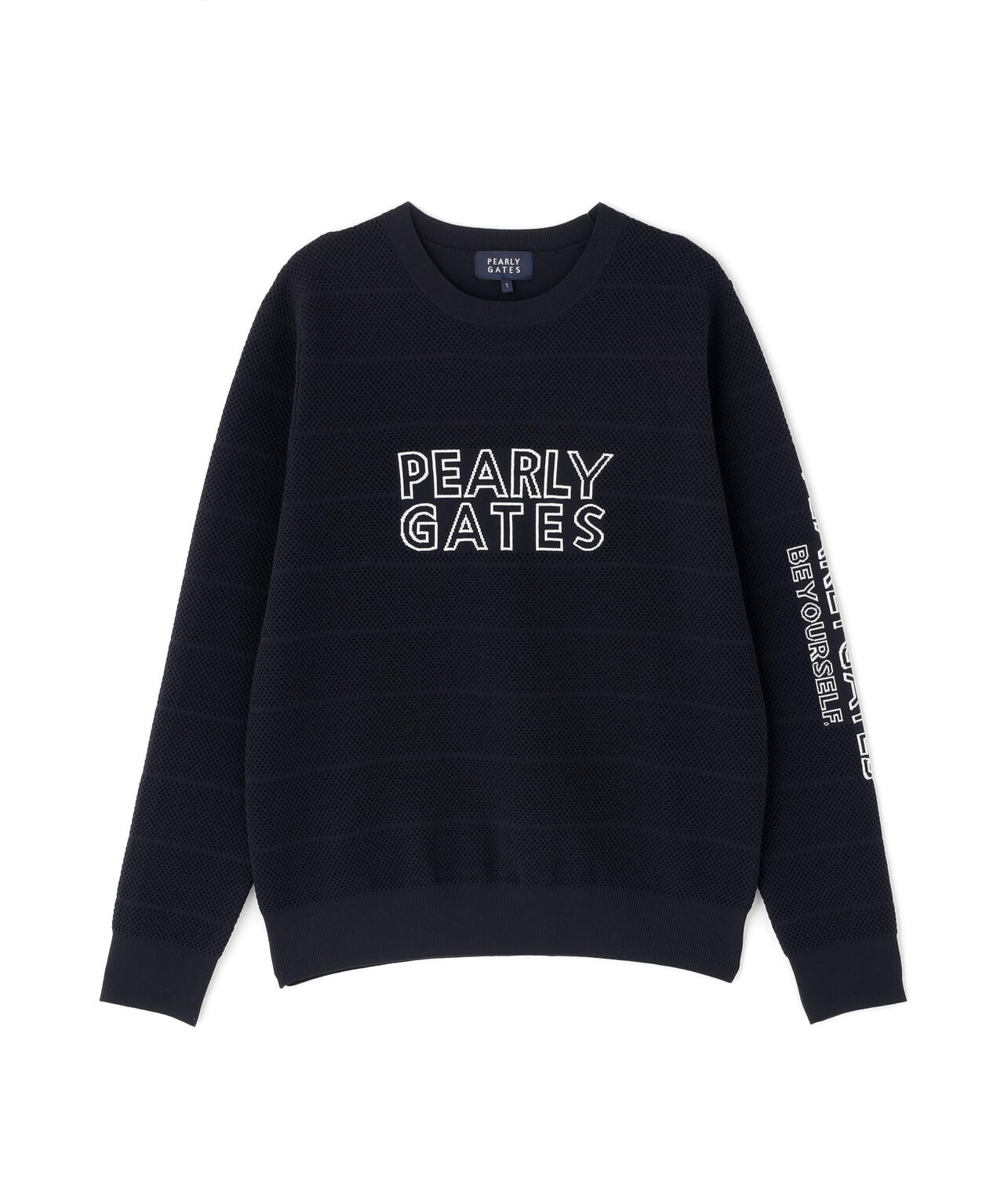 PG is PG ロゴジャガードクルーネックニットプルオーバー | PEARLY