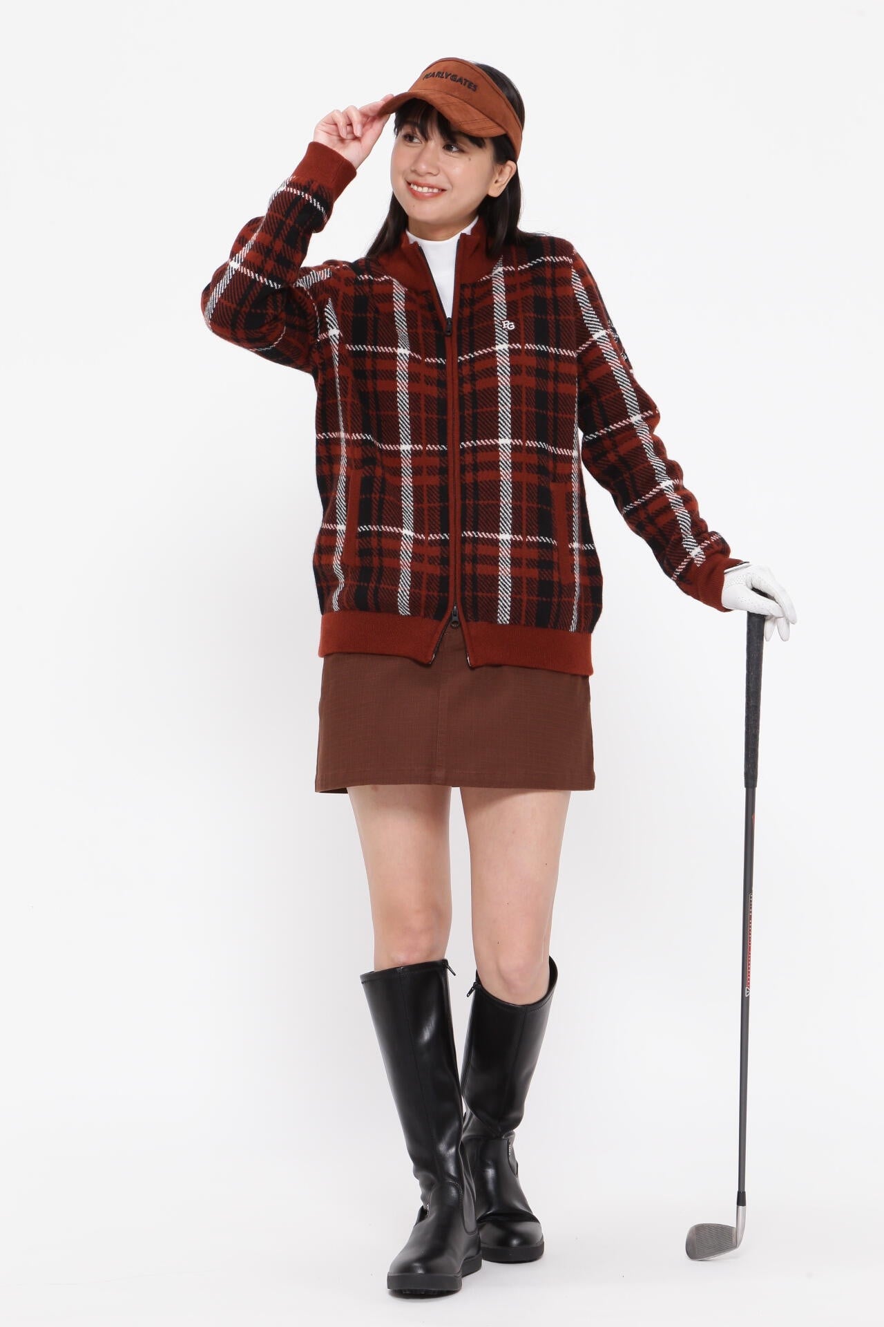 カシミヤ天竺 フルジップニットジャケット ＜CHECKシリーズ＞ | PEARLY