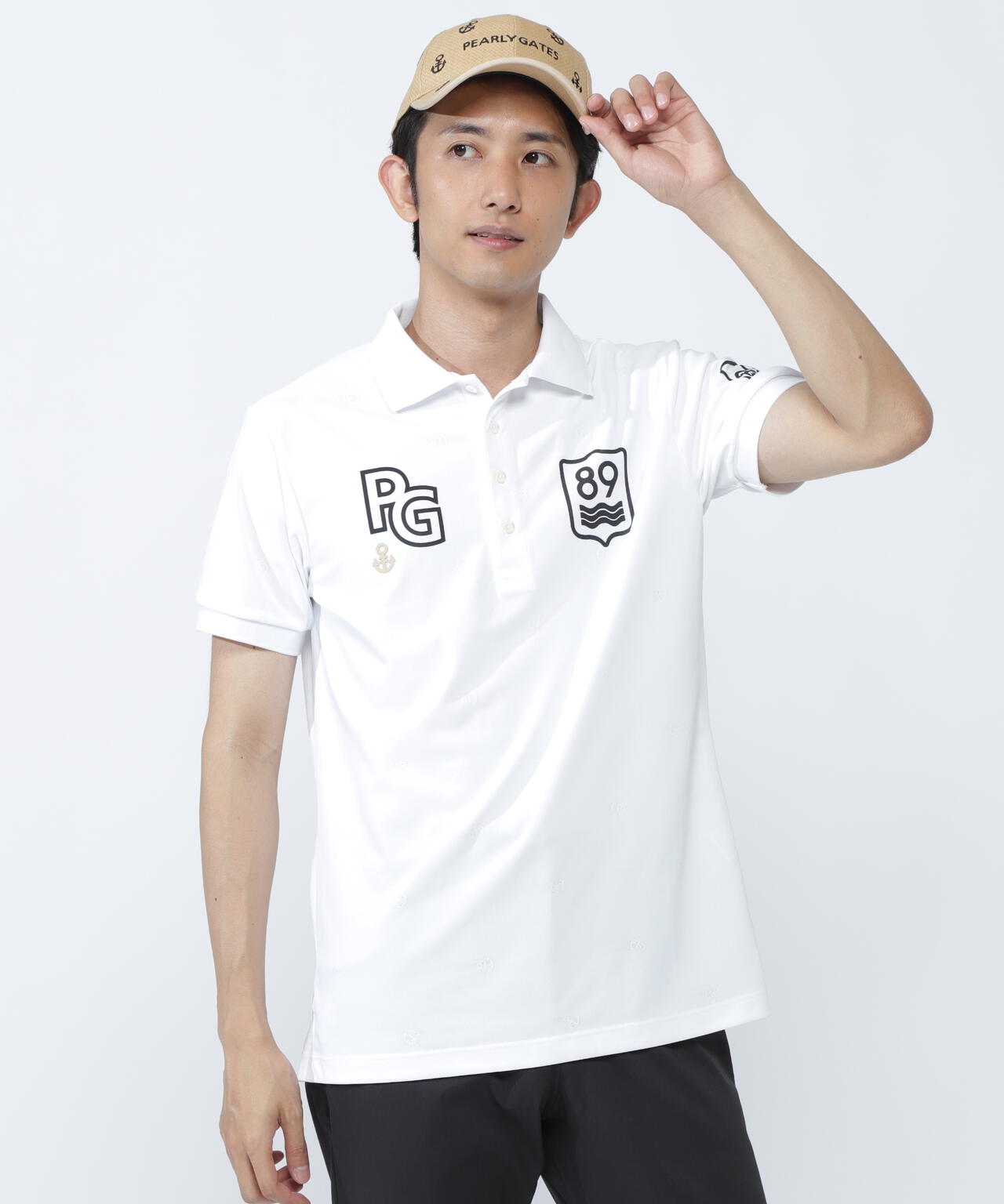 ストレッチカノコアンカージャガード半袖ポロシャツ | PEARLY GATES