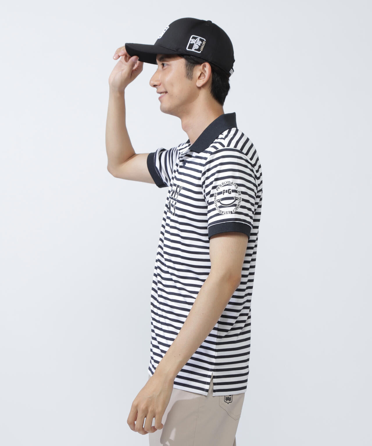 PG is PG ハイゲージストレッチBOXカノコ半袖ポロシャツ ＜ボーダー柄