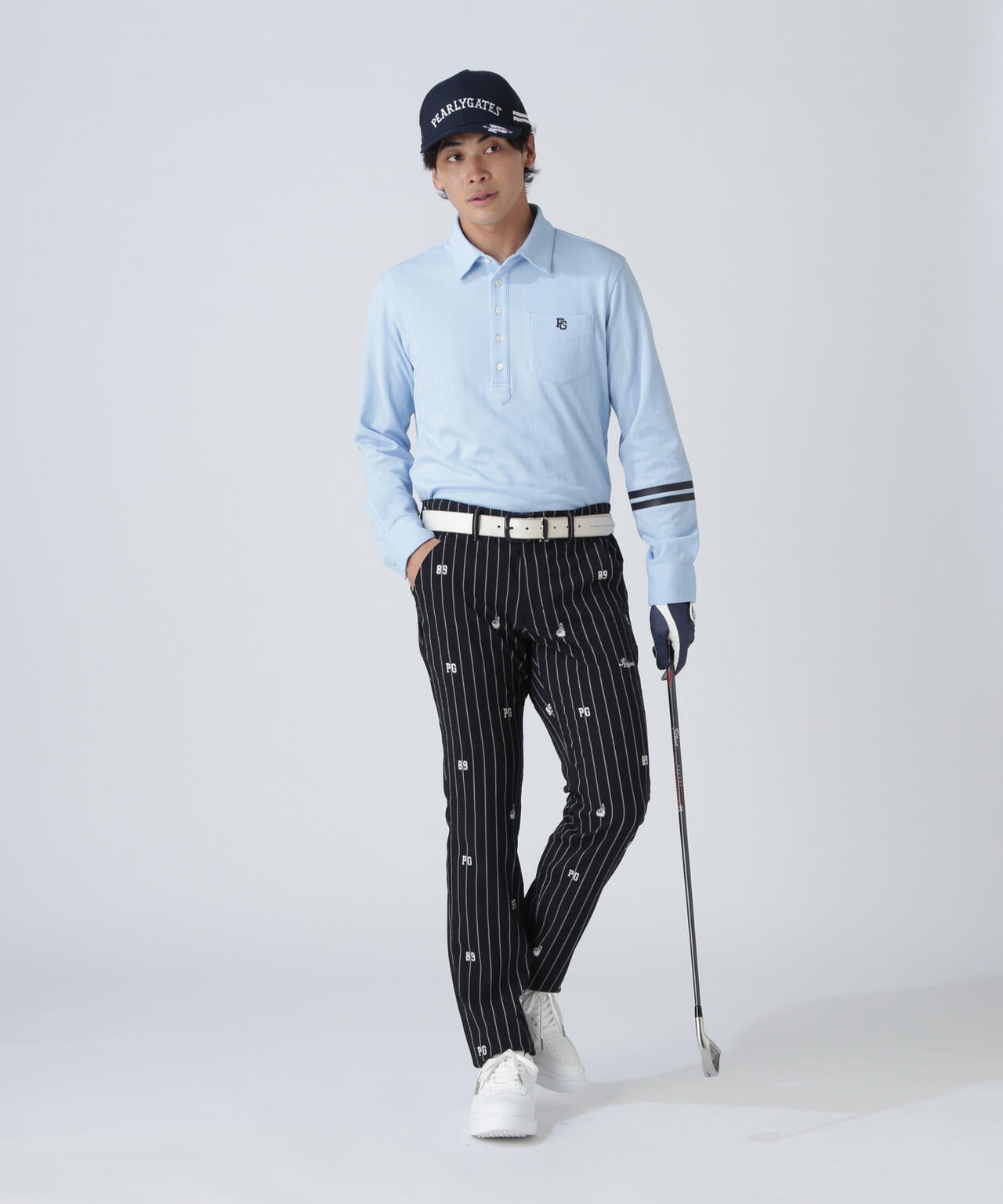 タックジャガードストライプ長袖カットソー | PEARLY GATES（パーリー