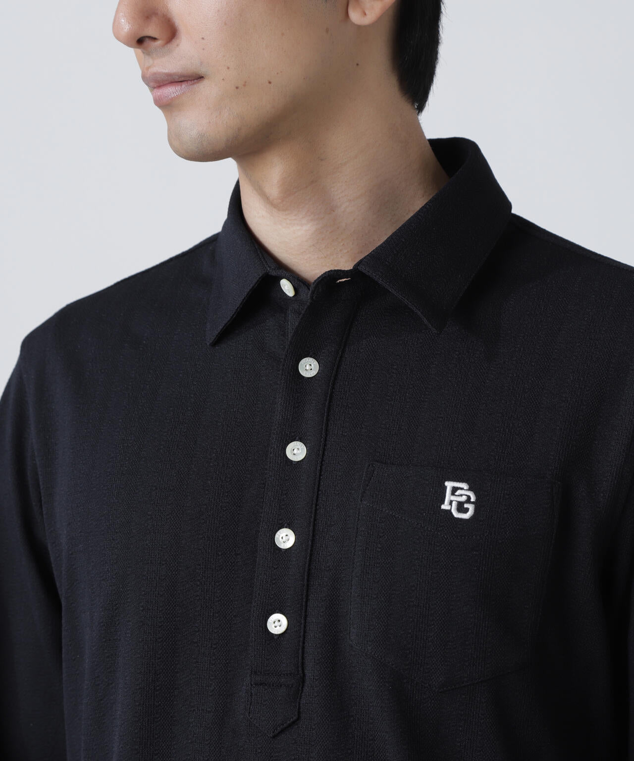 タックジャガードストライプ長袖カットソー | PEARLY GATES（パーリー