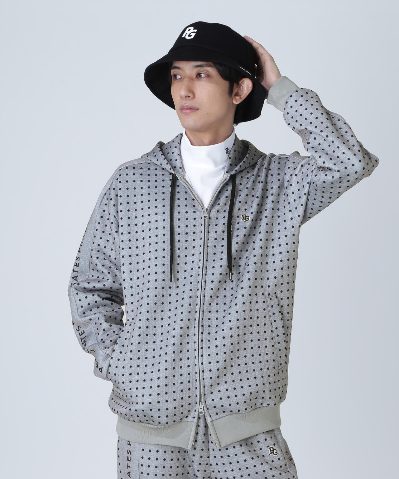 ダブルフェイス フルジップフーディ ＜ミニドット柄＞ | PEARLY GATES