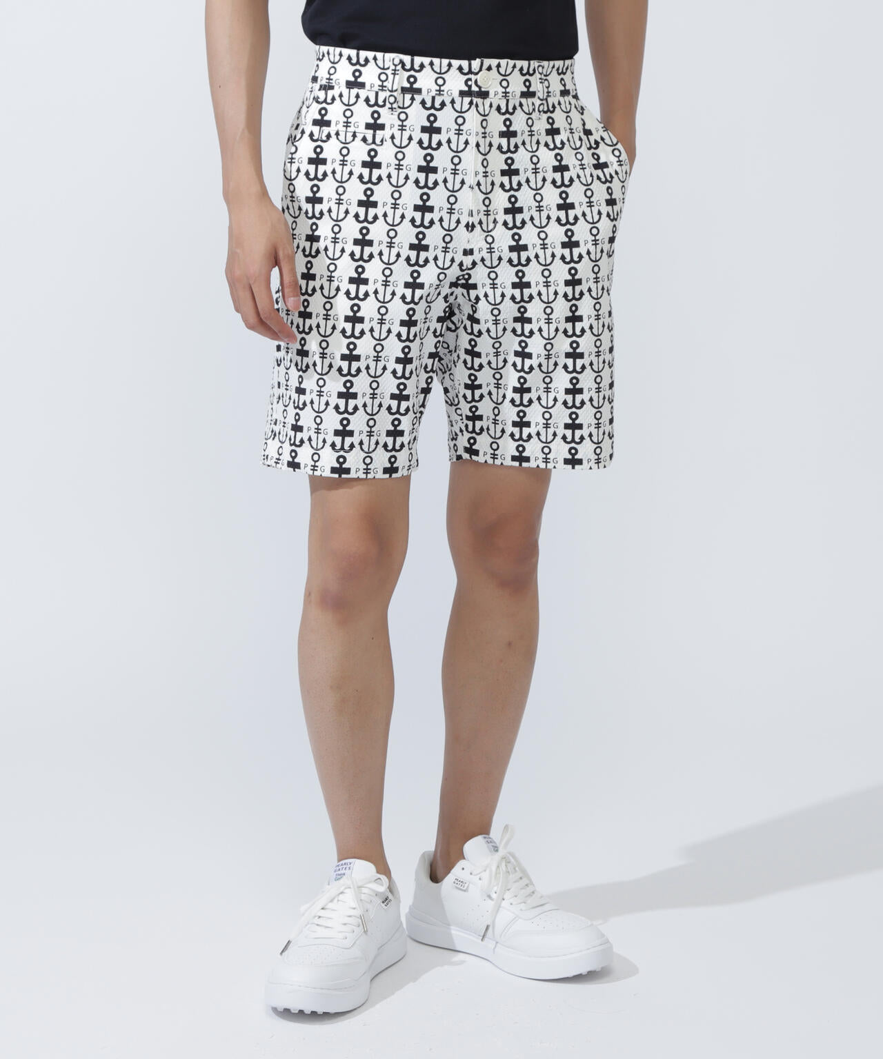 Nyストレッチドビーショートパンツ ＜ロゴアンカー柄＞ | PEARLY GATES