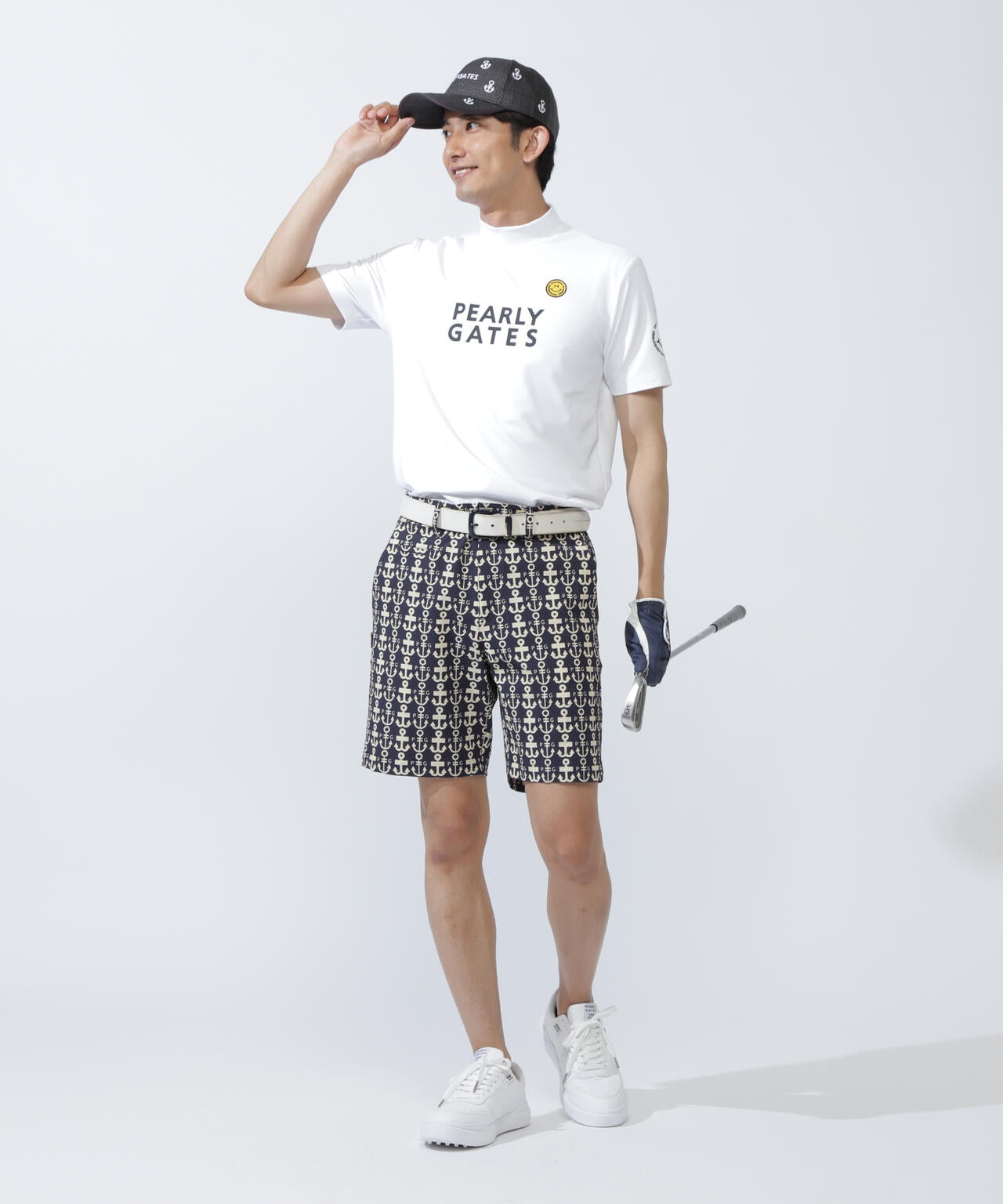 Nyストレッチドビーショートパンツ ＜ロゴアンカー柄＞ | PEARLY GATES