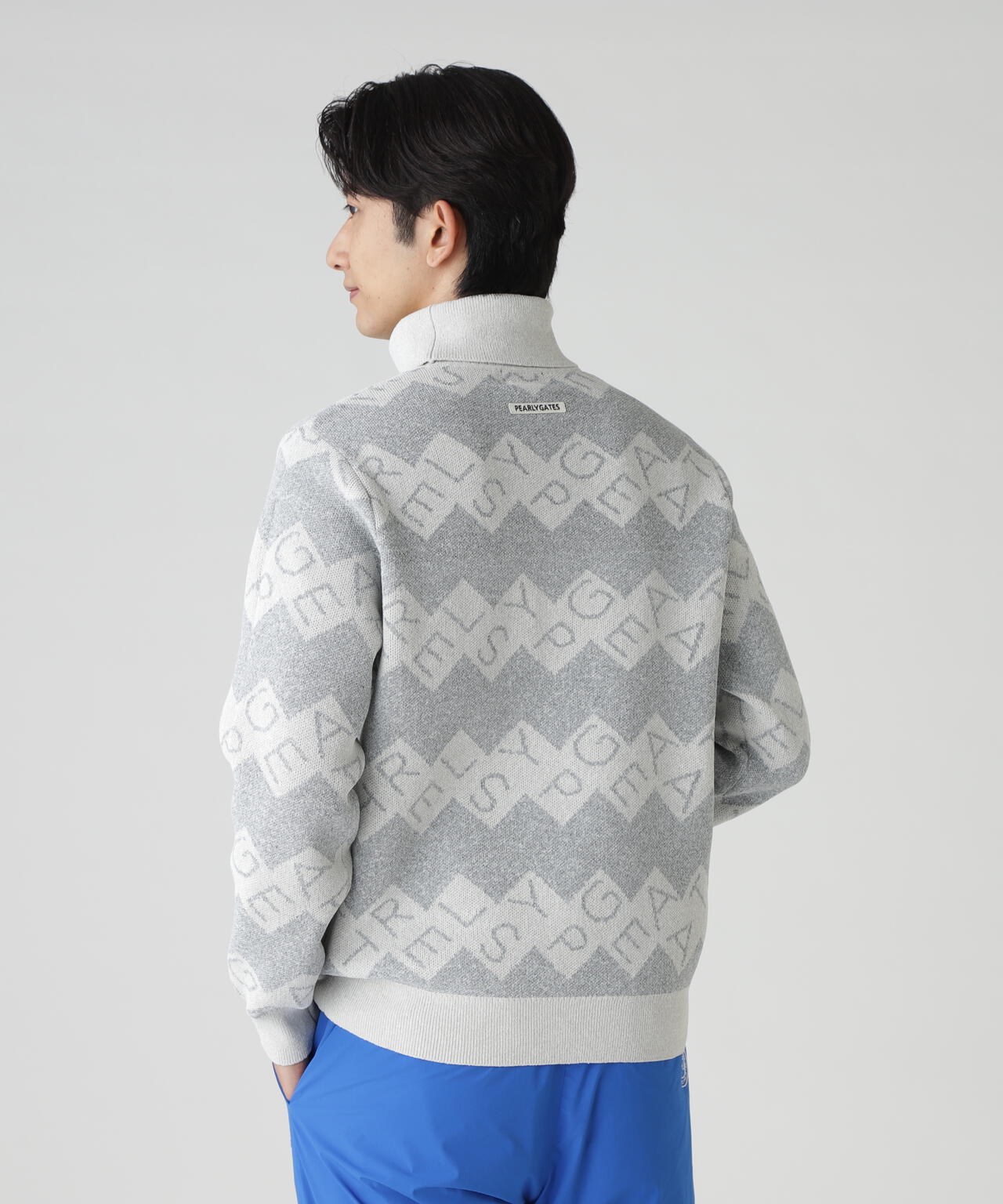 美品✨ パーリーゲイツ ウールカシミヤ ボーダー柄ハイネックニット（5