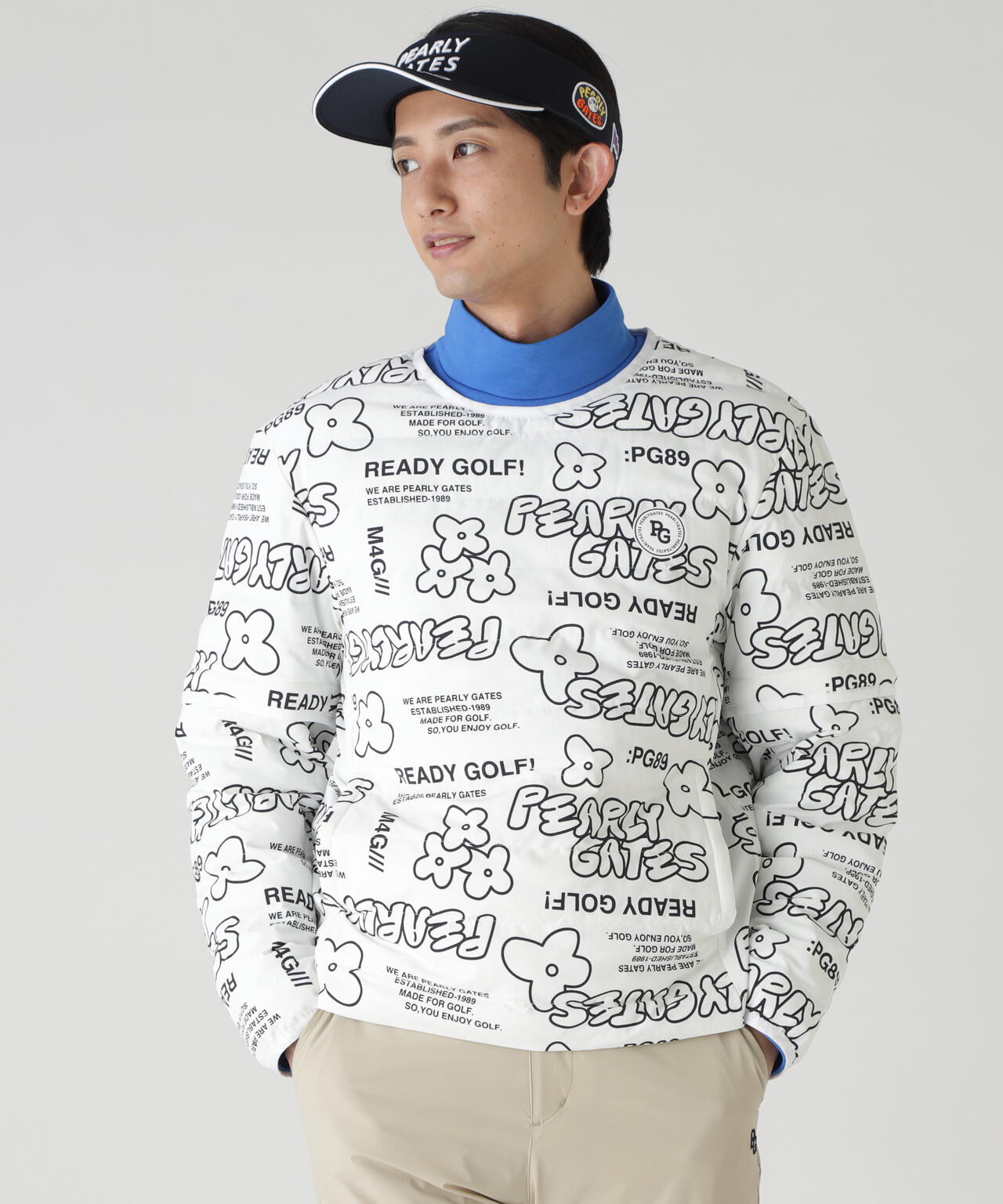 NyストレッチBIGリップストップ中綿2WAYスニードジャック ＜ロゴ×花柄