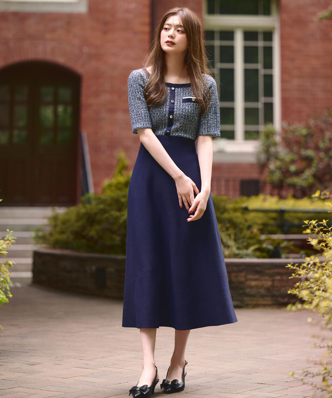 ミックスツイード切替ニットワンピース | JILL by JILL STUART（ジル