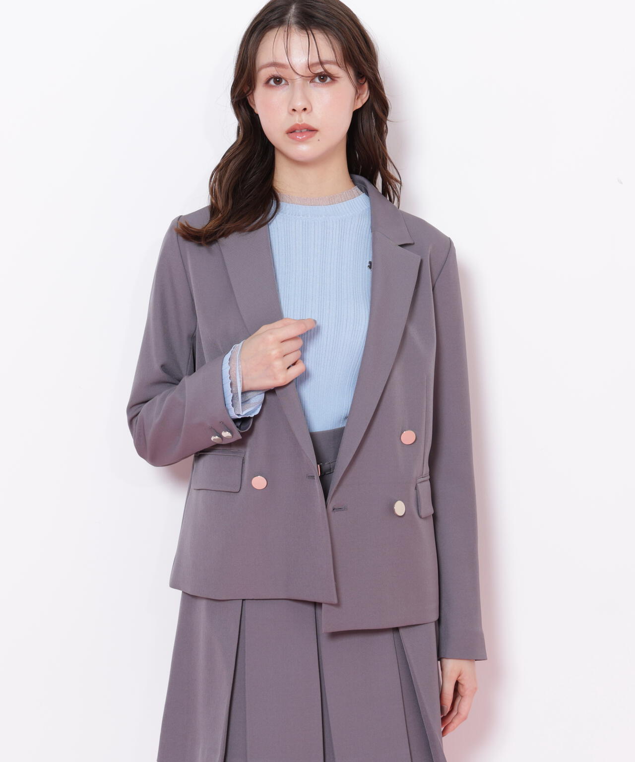 セットアップ対応＞ベーシックツイルダブル釦ジャケット | JILL by