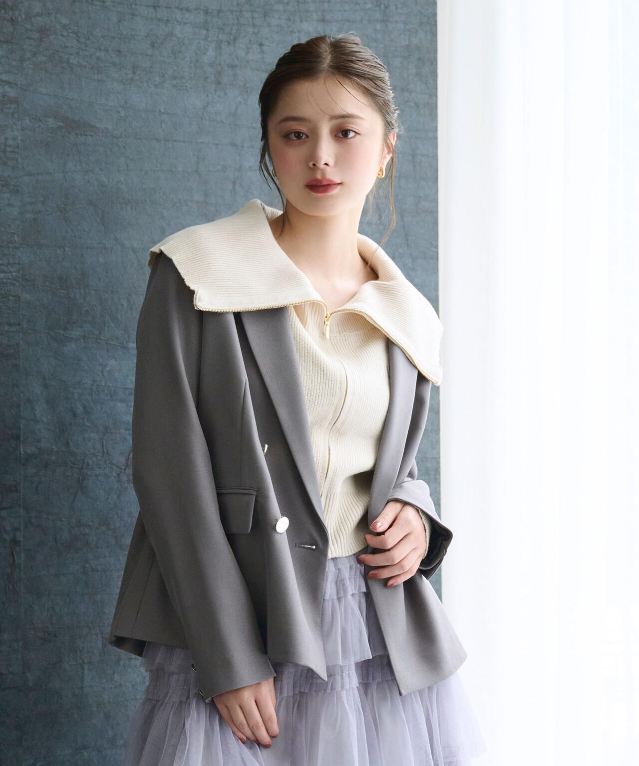 セットアップ対応＞ベーシックツイルダブル釦ジャケット | JILL by