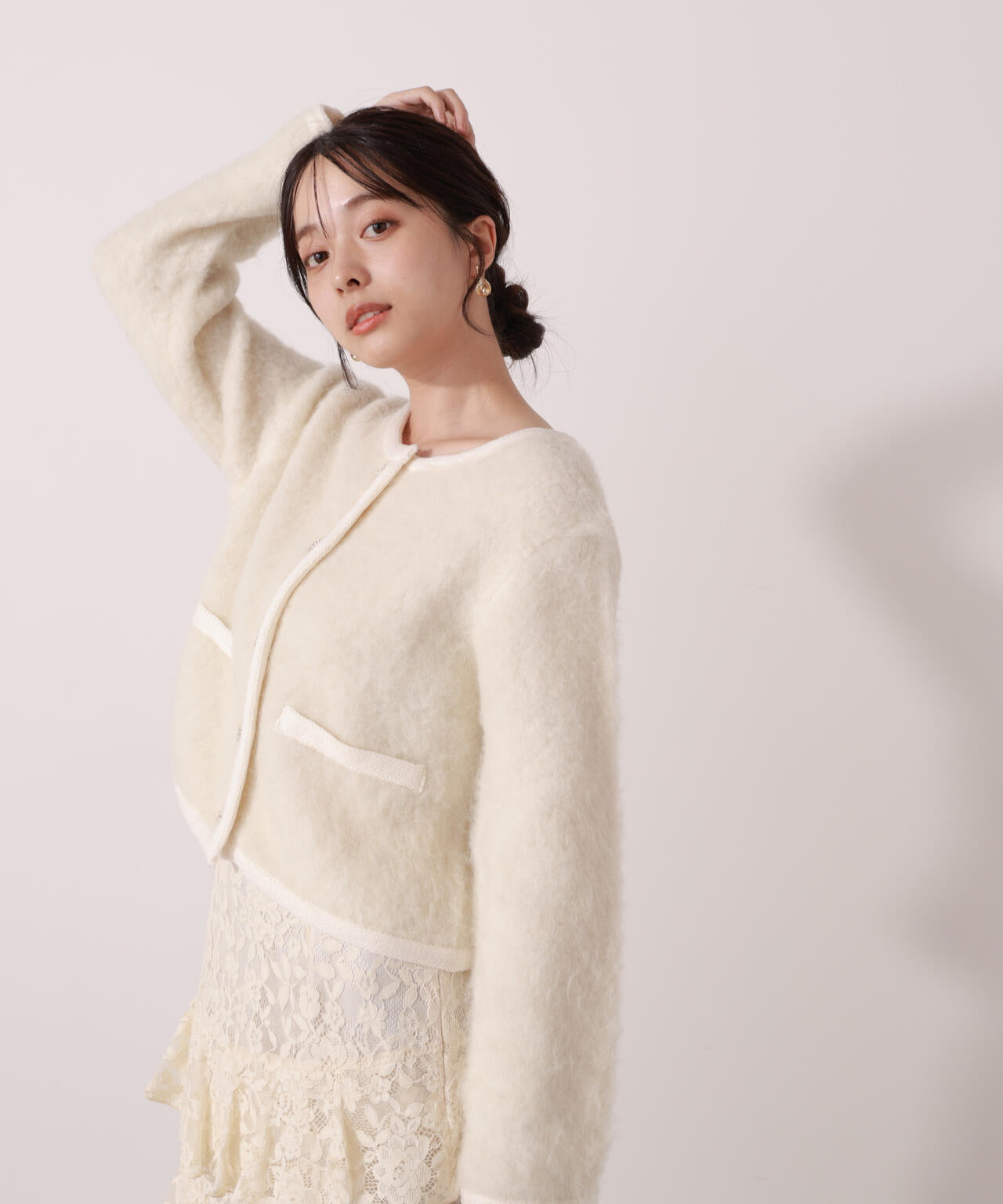 青島心さん着用】シャギーニットジャケット | PROPORTION BODY