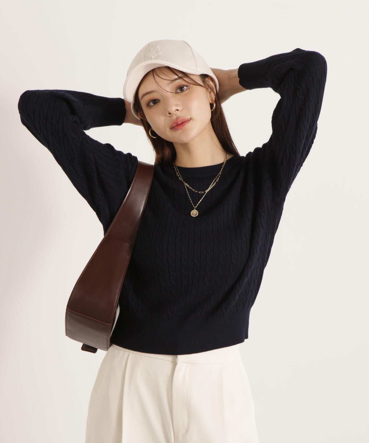 ハンドウォッシャブル＞袖釦ミニケーブルニット | PROPORTION BODY