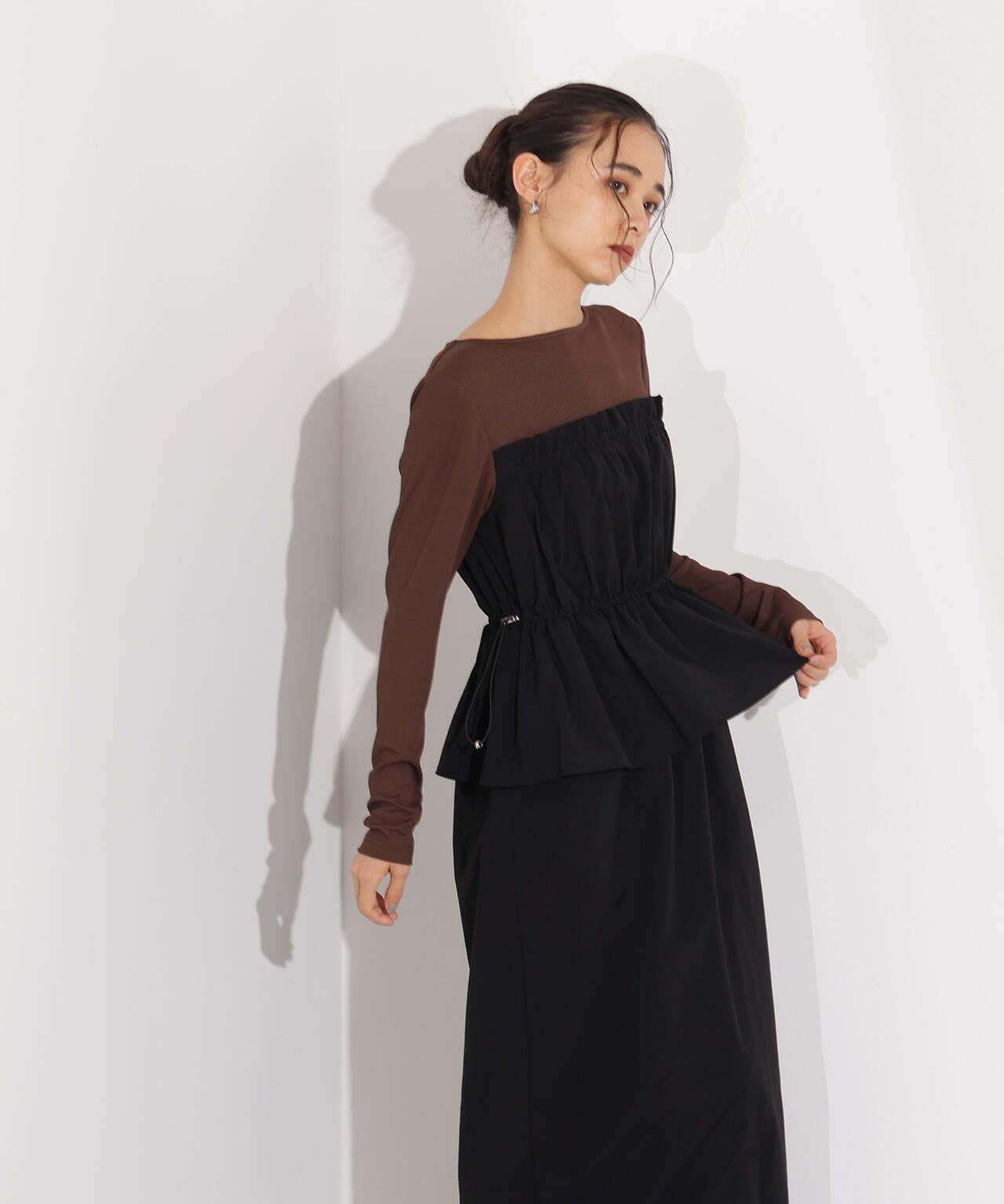 ドロストコードドッキングワンピース長袖 | N. Natural Beauty Basic