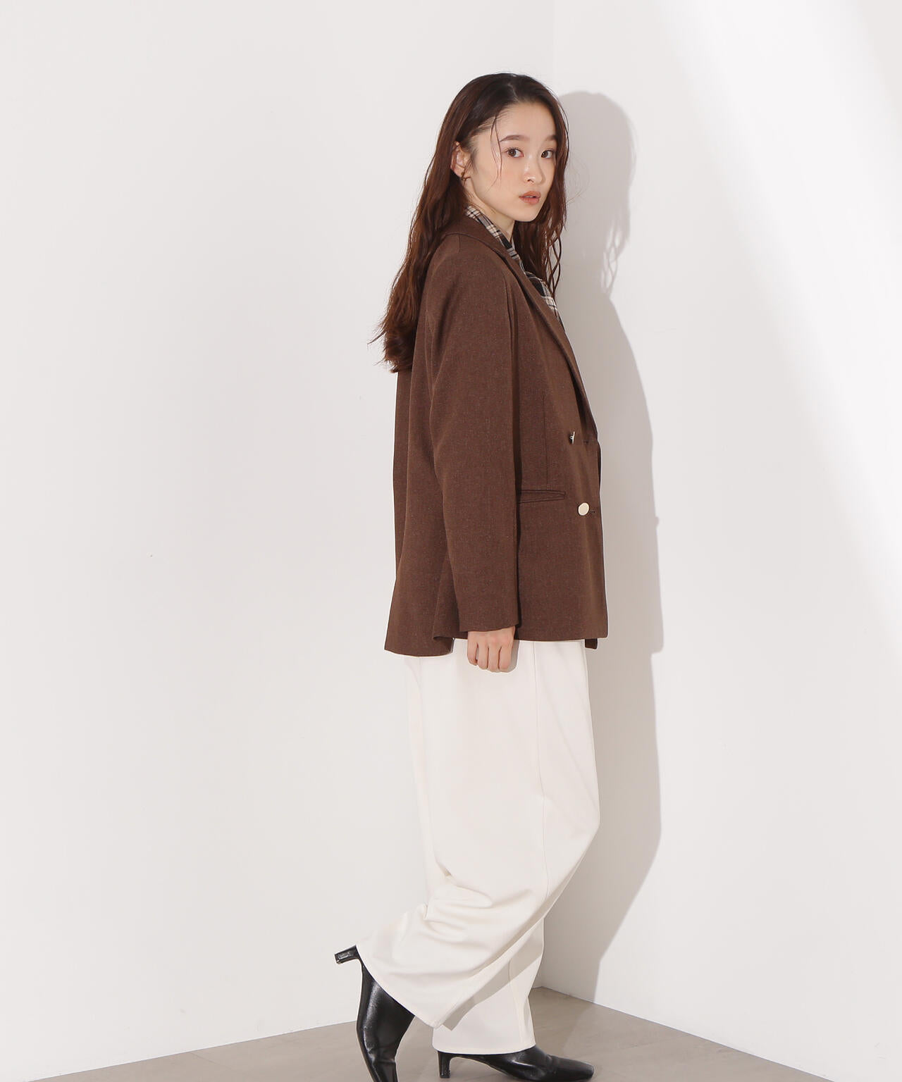 岸本セシルさん着用】ダブルブレストテーラードジャケット | N