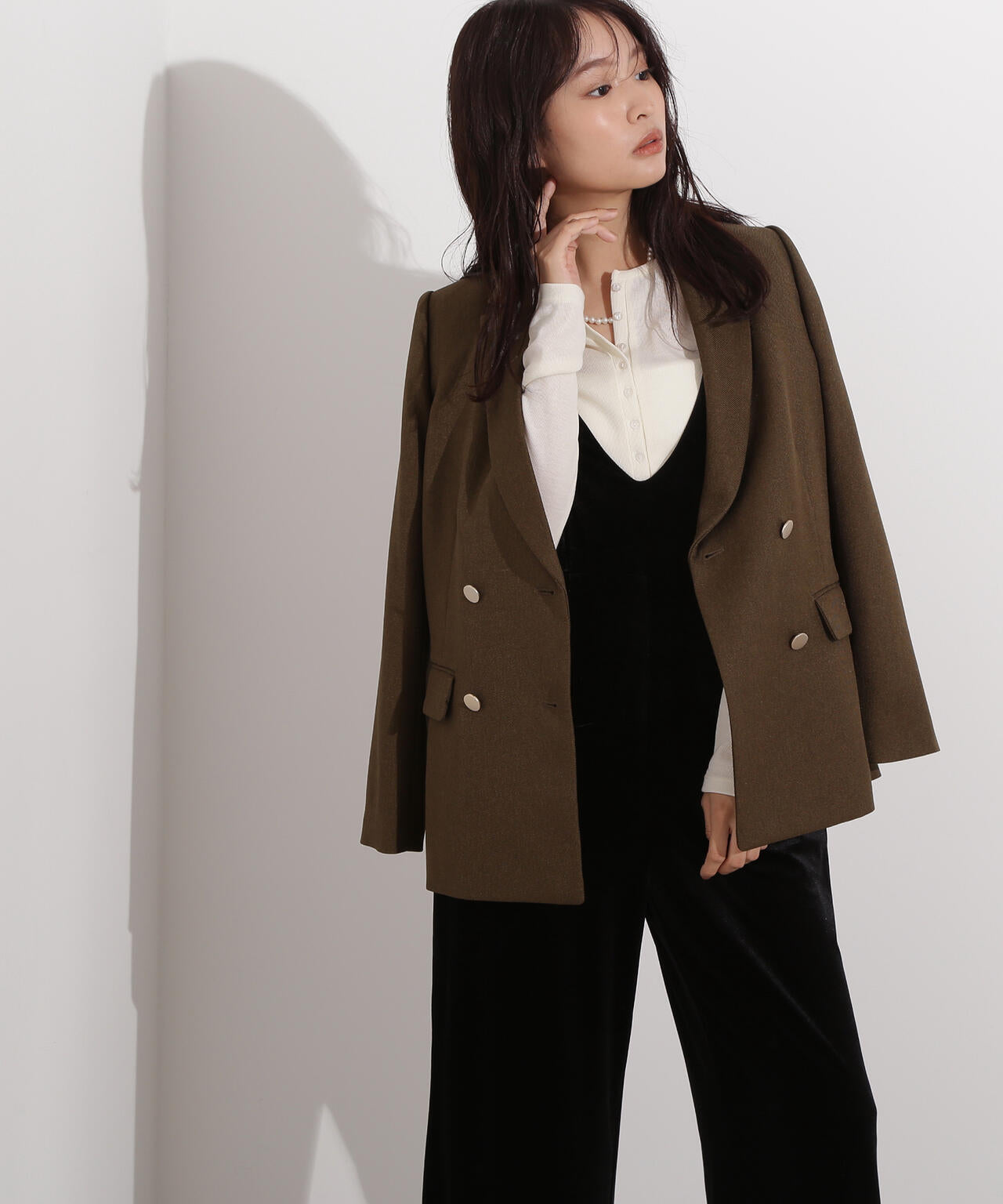 岸本セシルさん着用】ダブルブレストテーラードジャケット | N