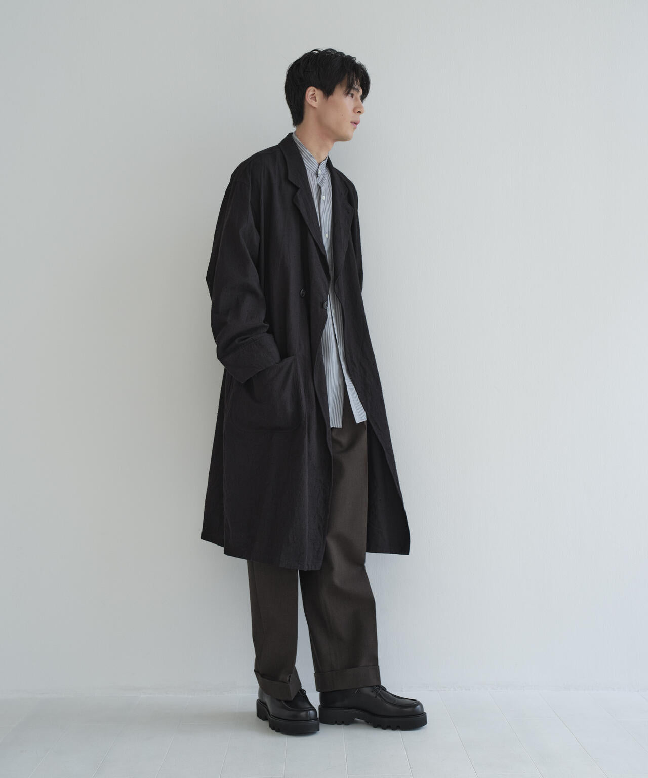 別注] blurhms / SILK COTTN NEP PLAID COAT | THE LIBRARY（ザ ライブ