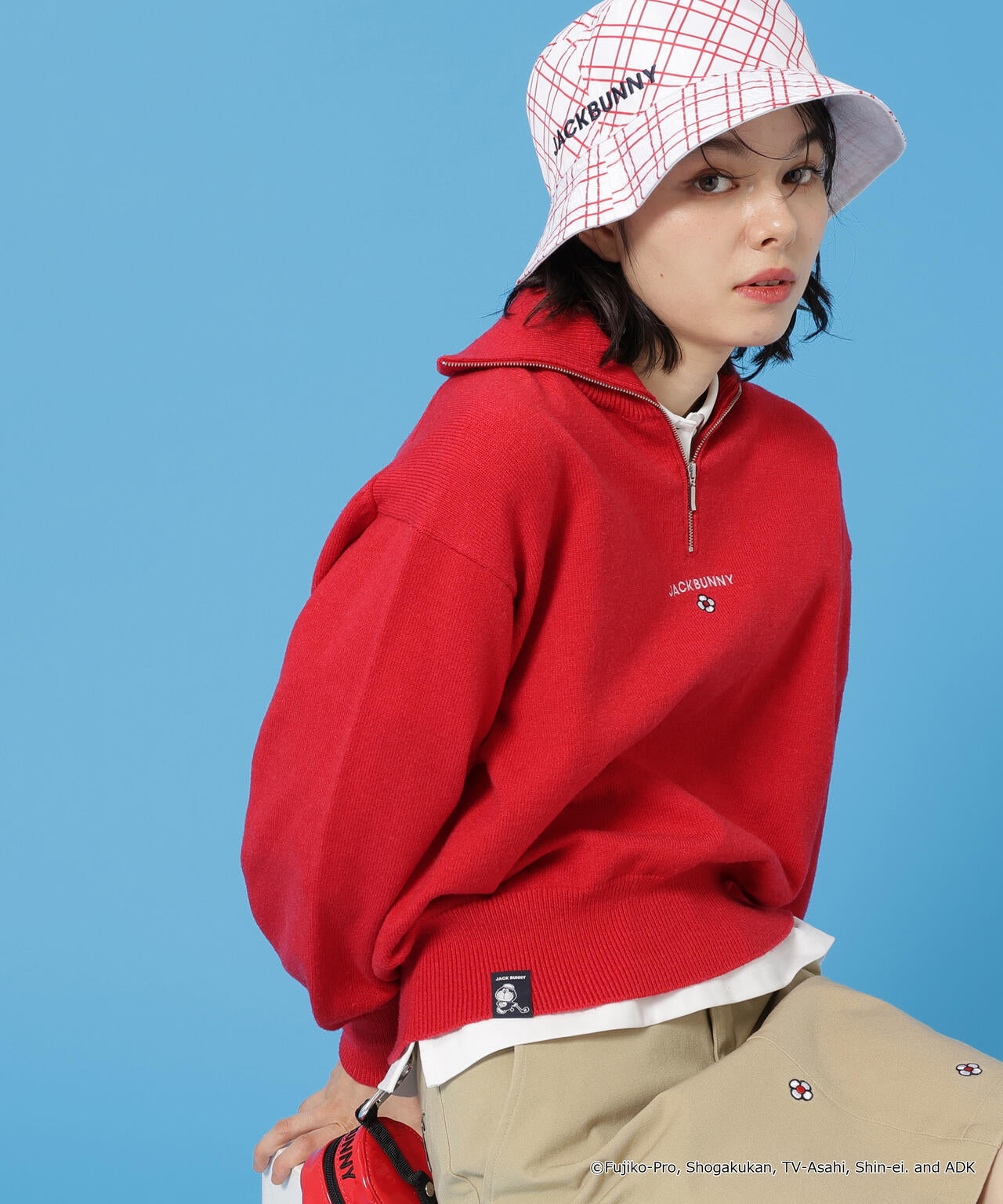 ドラえもん】ダブルジャガードハーフジップニットプルオーバー | Jack