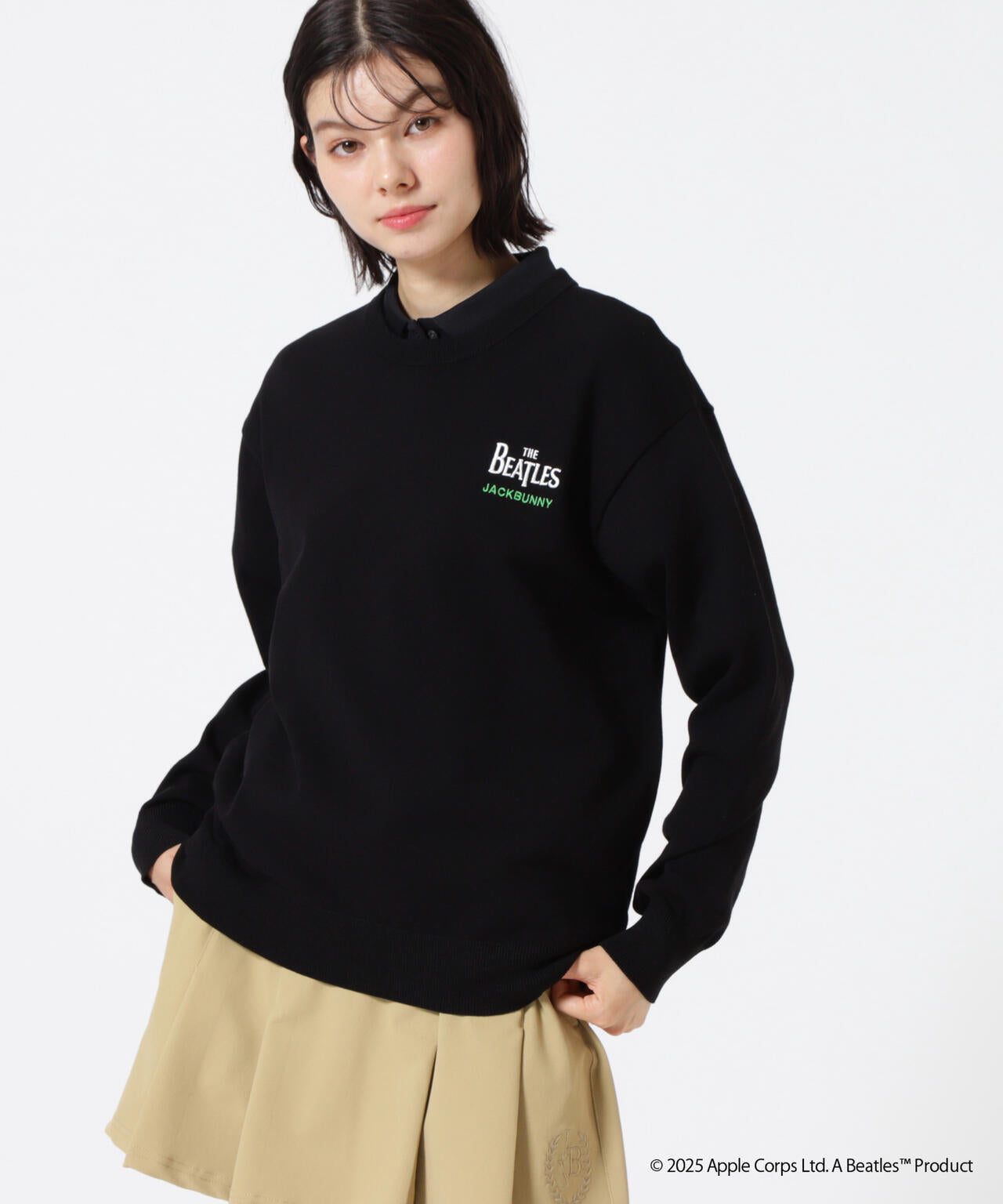 The BEATLES ×Jack Bunny!!】長袖クルーネックニットプルオーバー