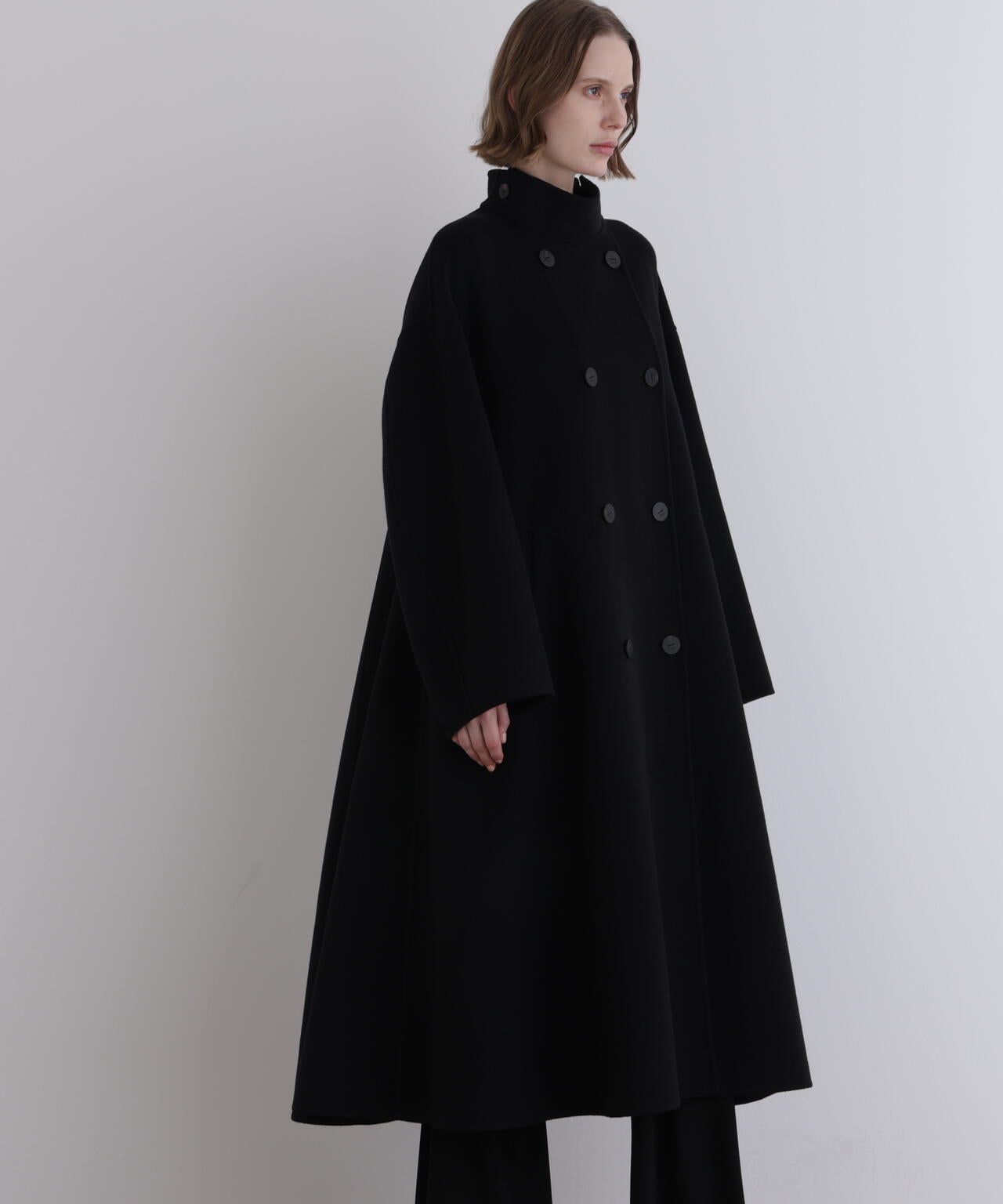 ソフトウールリバースタンドカラーコート | LE PHIL（ル フィル